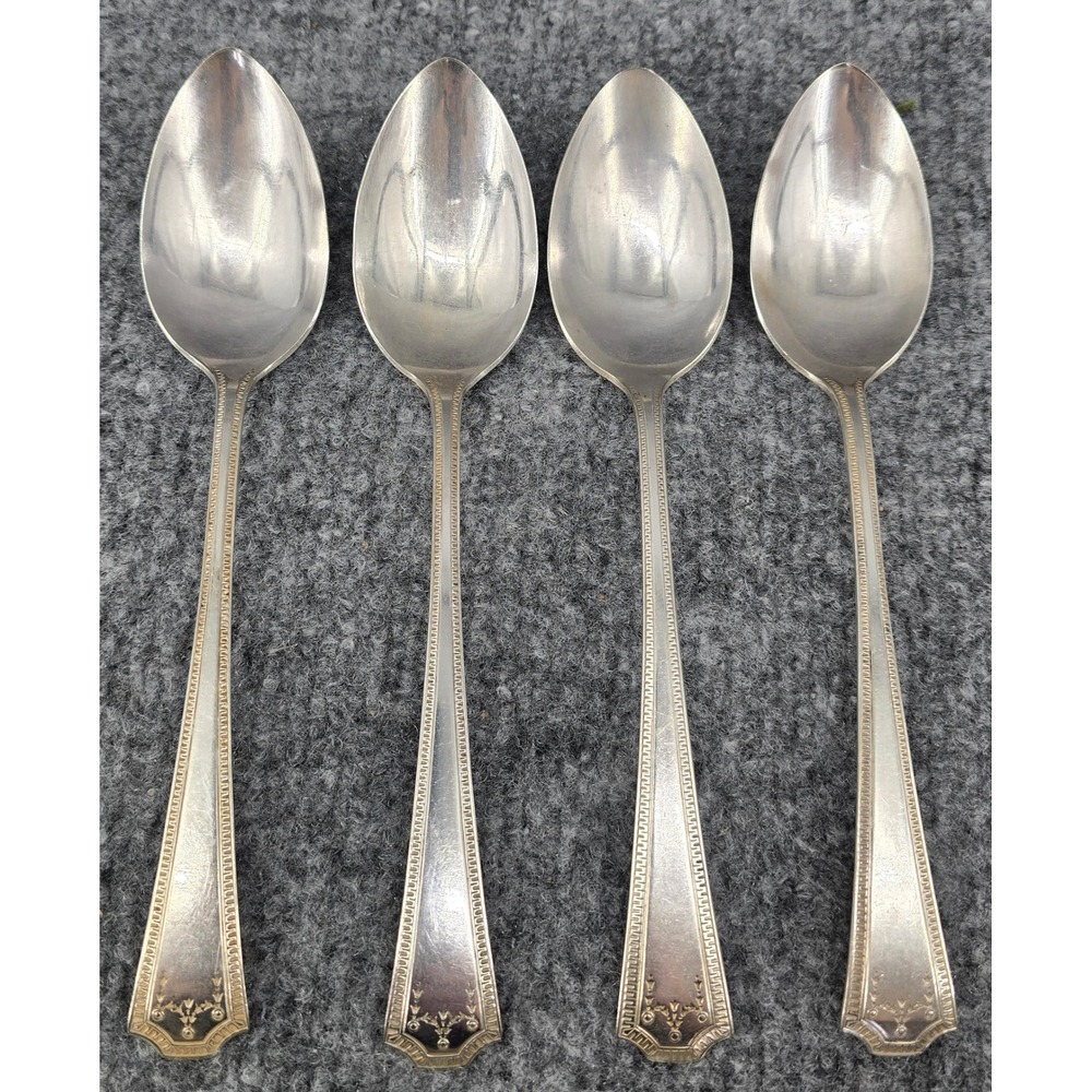 National Silver Co ADAM Tablespoons Serving Set of 4 Silverplate 8" Antique 20s